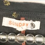 Sundry Anthropologie‎  Small Grey Gold Polka Dot Foil Dot Crewneck T-shirt Photo 4