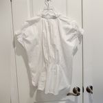 Anthropologie PILCRO  The Tatum Flutter Sleeve Henley Blouse White Poplin NWT Photo 5