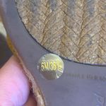 Lucky Brand 6 Kyndra Tan / Saffron Yellow Espadrille Wedge Sandals Ankle Buckle Photo 5