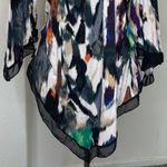 cha cha vente Cascade Abstract Scoop Neck Cut Out Tie Up Top Blouse XL Photo 2