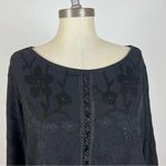 Escada Black Embroidered Embellished Blouse Size L Photo 2