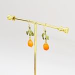 Orange Fruit Earrings Gold Photo 2
