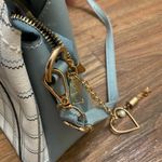 Womens Purse Hand Shoulder Bag Light Plue Plaid Front 7” H X 9” W X 4” Deep feet Blue Photo 3