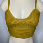 Aerie Women's Size Small Knit Crop Tank Deep Mustard Yellow Adjustable NWT Photo 1