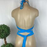 Aerie Blue Padded Contour Long Wrap Strap Bikini Swim Bathing Suit Top L Photo 2