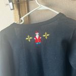 Festive all points Black Cardigan with Colorful Tree and Heart Design small Photo 3