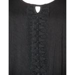 Shannon Ford Women's Black Blouse Top Size 2X Long Sleeve Stretch Open Weave Photo 2