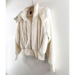 Savvi Amy Long Sleeve Full Zip Sherpa Fleece Jacket with Hood Cream Medium White Photo 5