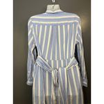GANT Rugger Shirt Dress Womens Large Blue White Striped Belted Button Front Photo 9