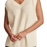 Banana Republic NWT Women's Cream Sweater vest size L Photo 1