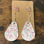 None Floral Unicorn Statements Earrings Pair Set Studs And Dangles Vegan Leather Photo 1