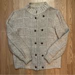 VNTG Marisa Christina Double Breasted Chunky Knit Silk Wool Cardigan Women’s L Tan Size L Photo 0
