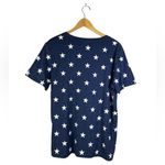 Americana US Distressed Country Flag Vibrant Blue Patriotic Star Casual T Photo 4