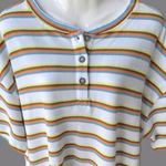 Urban Outfitters NWT Toni Oversized Stripe High/Low Short Sleeve Henley, Medium Photo 1