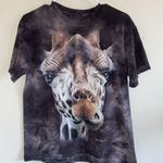 The Mountain  Brown Tie Dye Giraffe Face Zoo Animal Crewneck Tshirt Adult Small Photo 0