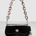 Coach Wavy Dinky Bag Crossbody Black Croc Embossed Coachtopia Leather Purse NWT Photo 0