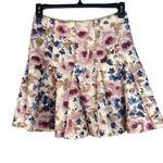 LC Lauren Conrad Runway SZ 10 Mini Skirt Floral Stretch Pleated Scuba Flared New Photo 1