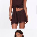 Tiger Mist  Brown Halter Wrap Top and Skirt Set Photo 1