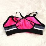 Victoria's Secret  VSX Sport Neon Pink Black Sportsbra Size 36B Cross Back Gym Photo 2