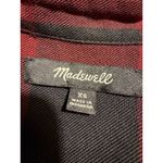 Madewell  Shirt Dress Short Sleeve Deep Red Black Plaid Classic Holiday Size XS Photo 6