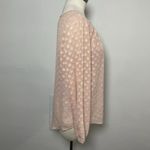 Liz Claiborne  Blush‎ Pink Sheer Chiffon Blouse M Romantic Boho Long Sleeve Photo 3