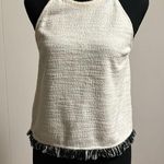 ZARA Beige Sleeveless Fringe Tweed top Photo 0