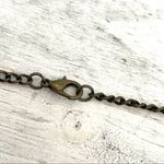 Pink heart box pendant on brass tone chain Photo 4