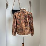 Leather Vintage VS2 Floral Print Brown Jacket, Size Medium Green Photo 5
