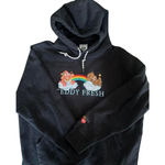 Teddy Fresh  Hoodie Rainbow Bear Clouds Graphic Sweatshirt Black Women's Photo 0