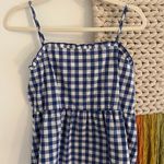 Old Navy Blue Gingham Peplum Tank Photo 0