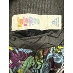 LuLaRoe Lola Black Whimsical Feather Layered Midi Skirt Size XL Artsy Colorful Photo 5