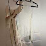 Luna Vitta White Fabric Flowered Scoop Neck Tank Top Blouse Size Large Photo 2