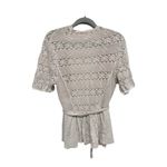 Anthropologie Knitted & Knotted Lace Stitch Cardigan Large Peach Tan Boho Twee Photo 5