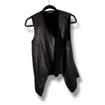 Rock & Republic  Black Faux Leather Vest Open Front Sherpa Lined Women's Size XS Photo 1
