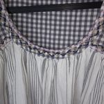 Hannah L Boho Checks Stripes Cotton Top Black Size L Photo 4