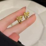 18k Gold Plated Bow Earrings Photo 0
