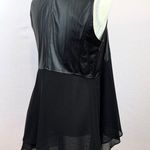 ZOEY Vest Faux Leather/Sheer Black Size S Photo 2