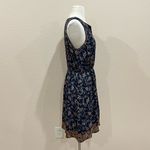 Market & Spruce Navy Floral Dress with Orange Embroidery Size Medium Photo 4