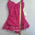 Profile by Gottex Swimdress Womens 10D Fuchsia Skirted D Cup Ruched ETT2D18 Pink Size 10 Photo 10