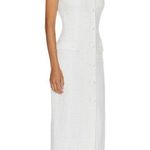 MARIANNA SENCHINA Diana Dress in White Medium New Womens Tweed Midi Photo 2