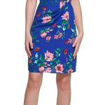 Kensie  Shift Dress Women's Plus 14 Blue Floral Short Sleeve Wrap Style NWT Photo 0