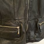 Jones New York  Vintage Genuine Leather‎ Jacket Satin Lining Women's Medium Black Photo 1