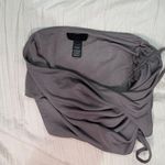 H:ours Grey Asymmetrical Halter Top Photo 4