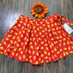 Unique Vintage Red Pineapple SideTie Skort Wrap NWT | MEDIUM | Photo 0