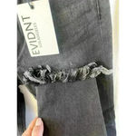 NWT Evidnt Anthropologie Hermosa Jeans Raw Fringe Ankle Black washed Size 26 Photo 3