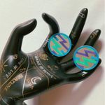 Vintage 1980s Lightening Bolt Mirror Earrings Photo 4