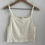 Aritzia Sunday Best Baby Doll Tank Front Bow Neutral Cream Shirt Large Photo 0