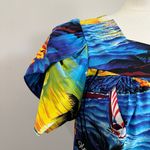 Royal Hawiian Creations Vintage Sunset Island Midi Dress Sz S Blue Photo 4