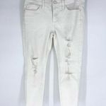 a.n.a  Distressed White Skinny Ankle Jeans Size 2 Photo 0