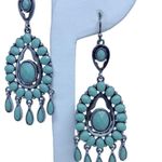 Lucky Brand  Silvertone Hook Drop Chandelier Earrings Photo 2